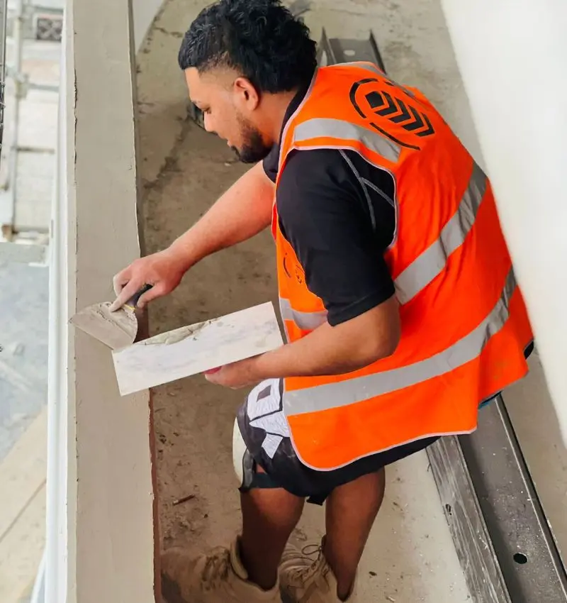 Working finishing concrete work